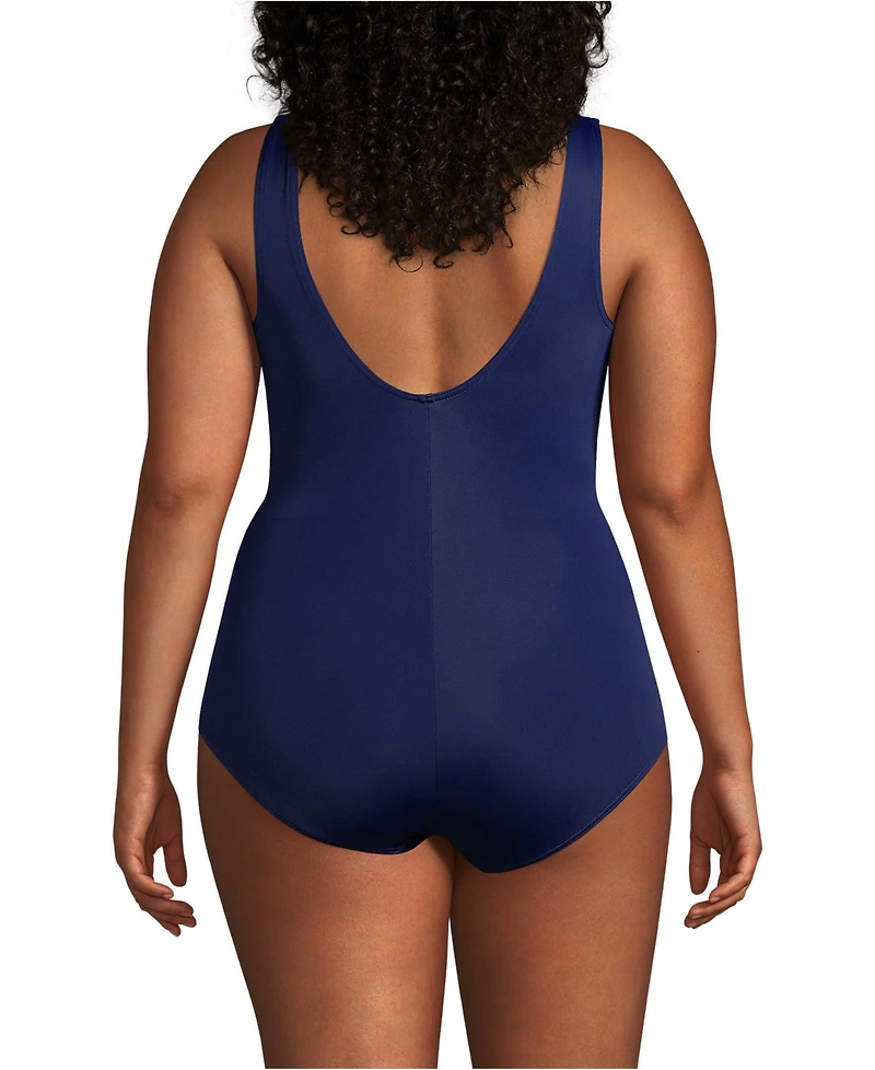 Lands' End Plus Tummy Control Chlorine Resistant Soft Cup Tugless One Piece Swimsuit