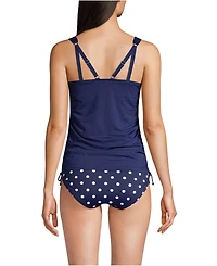 Lands' End Women's D-Cup Adjustable V-neck Underwire Tankini Swimsuit Top Straps
