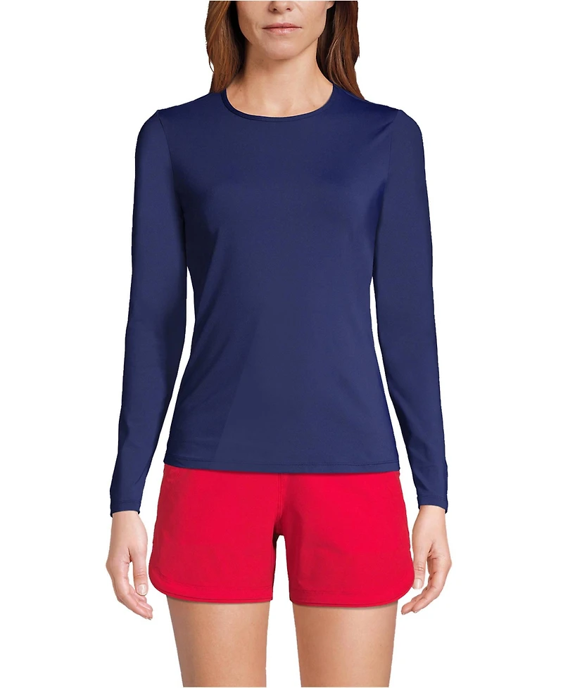 Lands' End Petite SunShade Upf 50 Long Sleeve Relaxed Rash Guard