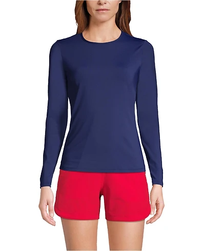 Lands' End Petite SunShade Upf 50 Long Sleeve Relaxed Rash Guard