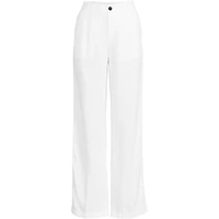 Lands' End Plus High Rise Wide Leg Linen Pleated Pants
