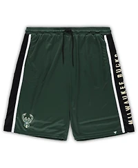 Men's Fanatics Hunter Green Milwaukee Bucks Big and Tall Referee Iconic Mesh Shorts