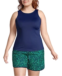 Lands' End Plus Size Ddd-Cup High Neck Upf 50 Modest Tankini Swimsuit Top