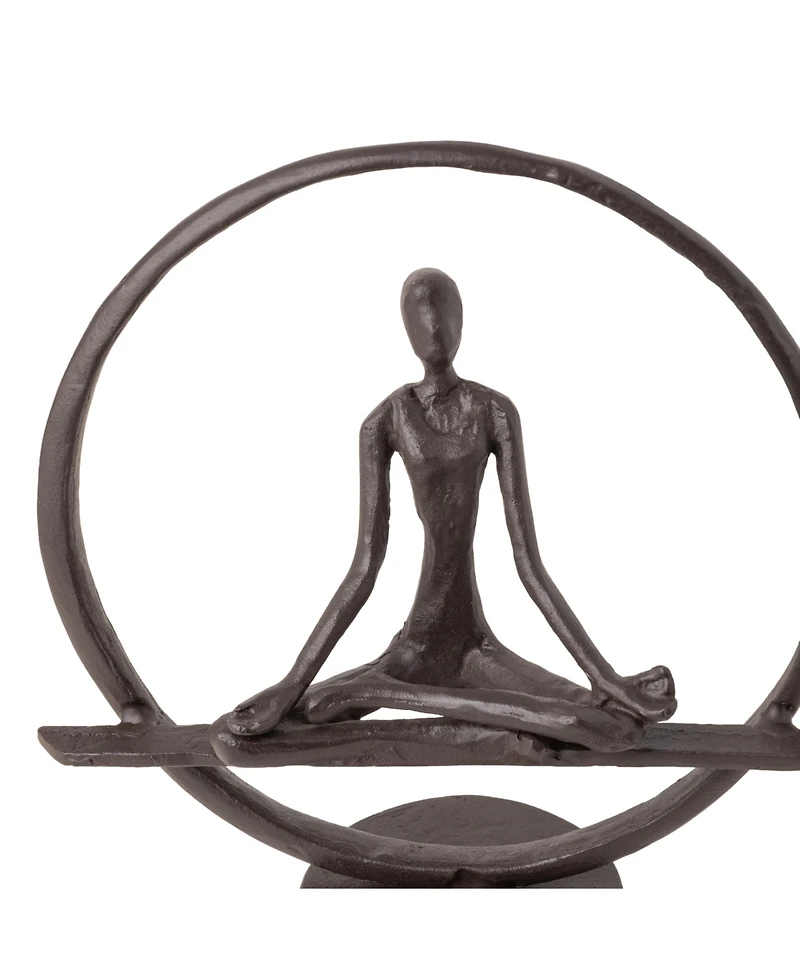 Danya B Yoga Meditation Circle Cast Iron Sculpture