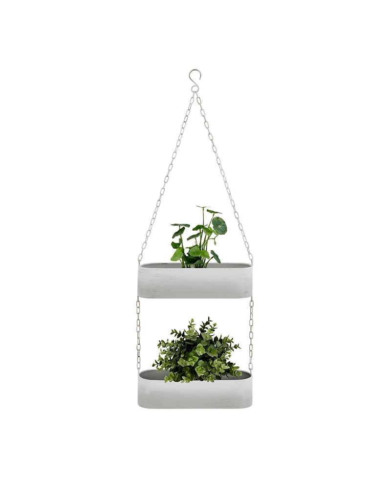 Danya B Two-Tier Hanging Metal Trough Wall Planter