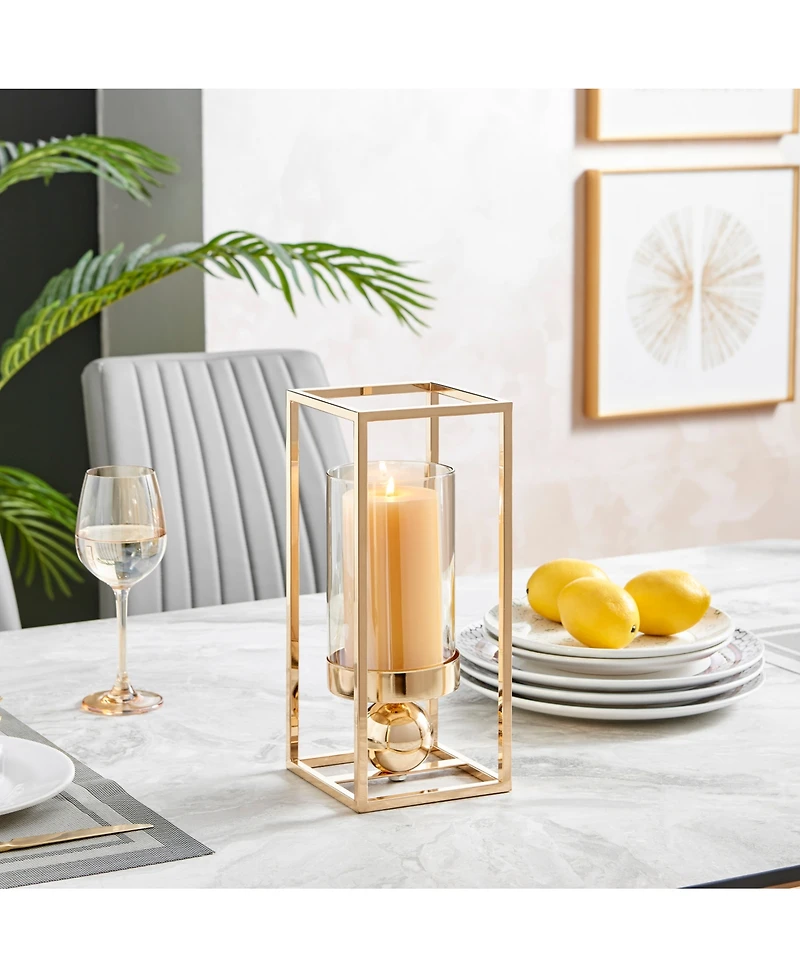 Danya B Luna Warm Tinted Glass Large Hurricane Candle Holder