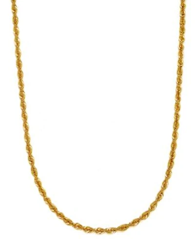 Sparkle Rope Link Chain Necklace 3mm Collection In 14k Gold