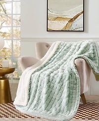Royal Luxe Reversible Micromink to Faux-Sherpa Tie-Dye Throw, 50" x 60", Exclusively at Macy's