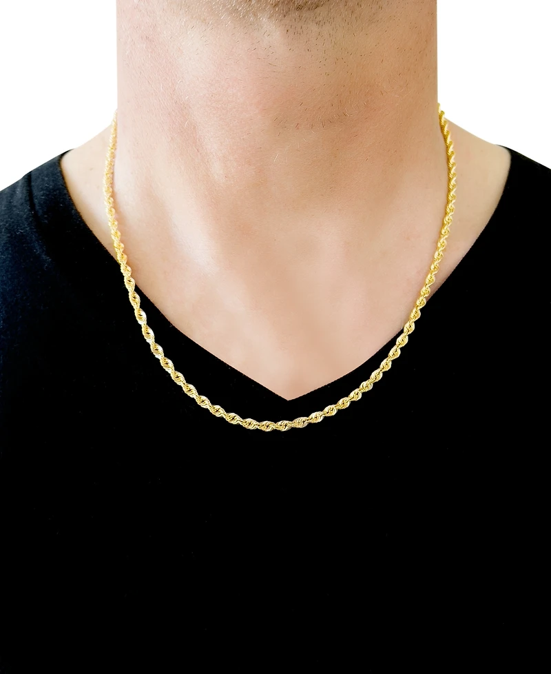 Sparkle Rope Link 22" Chain Necklace (3-5/8mm) in 14k Gold