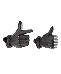 Danya B "Thumbs Up Pointing Finger" Cast Iron 2-Piece Wall Mount Hook Set
