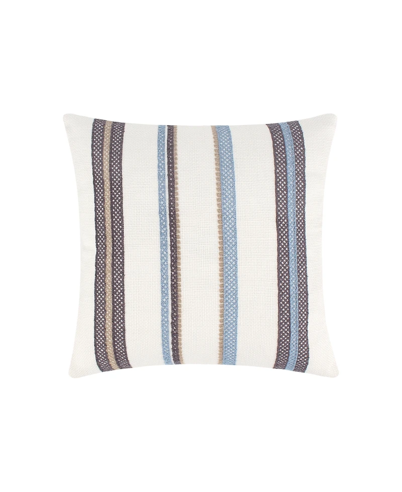Levtex Tobago Multi Stripe Embroidered Decorative Pillow, 18" x 18"