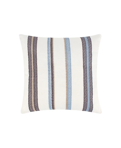 Levtex Tobago Multi Stripe Embroidered Decorative Pillow, 18" x 18"