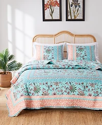Greenland Home Fashions Audrey Floral Print Piece Quilt Set