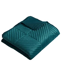 Greenland Home Fashions Riviera Velvet Finely Stitched Quilted Throw, 50"x60"