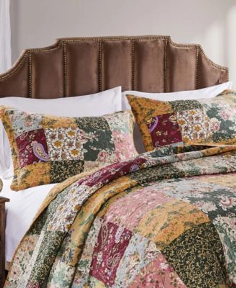 Greenland Home Fashions Antique Chic 100 Cotton Authentic Patchwork Bedspread Set