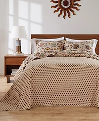 Greenland Home Fashions Andorra Suzani Boho 3 Piece Bedspread Set, Queen