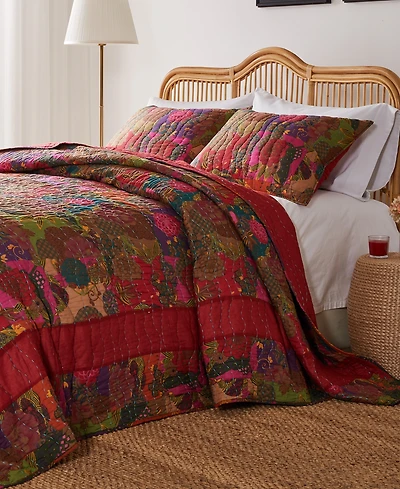Greenland Home Fashions Jewel Kantha Quilted 3 Piece Bedspread Set, King/California King