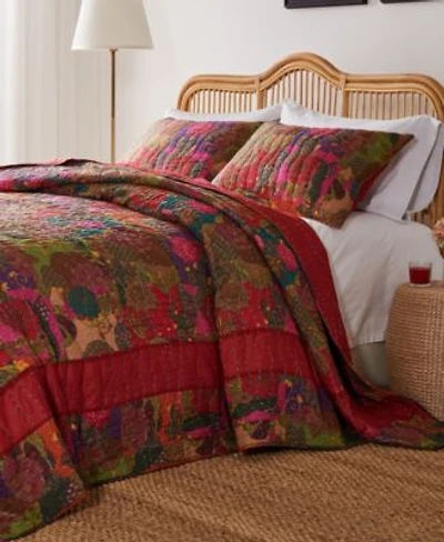 Greenland Home Fashions Jewel 100 Cotton Kantha Quilted Bedspread Set