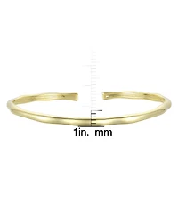 14K Gold Plated Thin Cuff Adjustable Bangle Bracelet