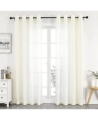 GoodGram Montauk Accents 2 Pack Ultra Luxurious Faux Silk Sheer Grommet Top Curtain Panels