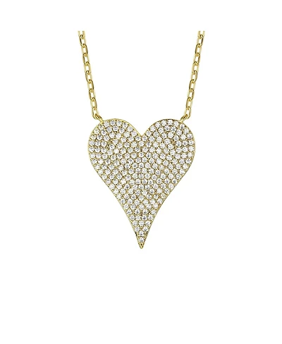 14k Gold Plated with Pave Cubic Zirconia Heart Layering Necklace