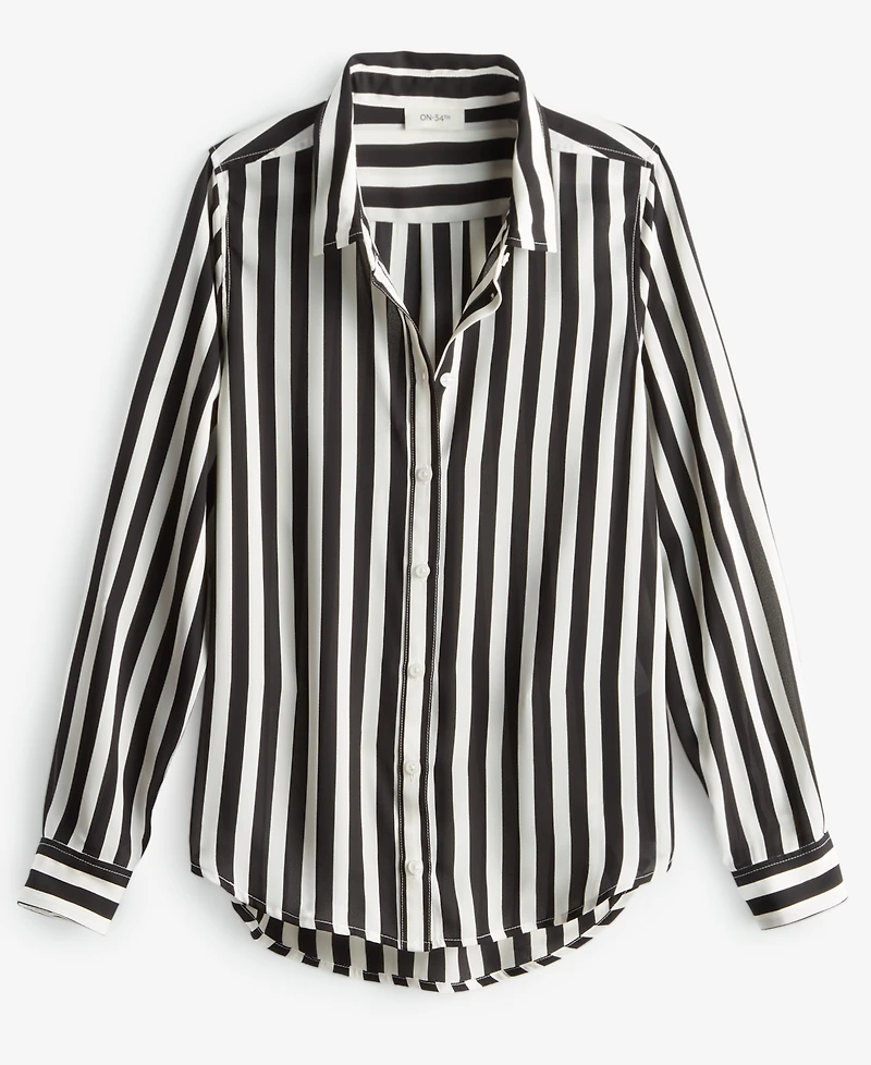On 34th Women's Button-Front Crepe Shirt