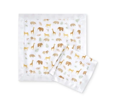 aden by aden + anais Baby Boys or Baby Girls Tanzania Essential Muslin Security Blankets, Pack of 2