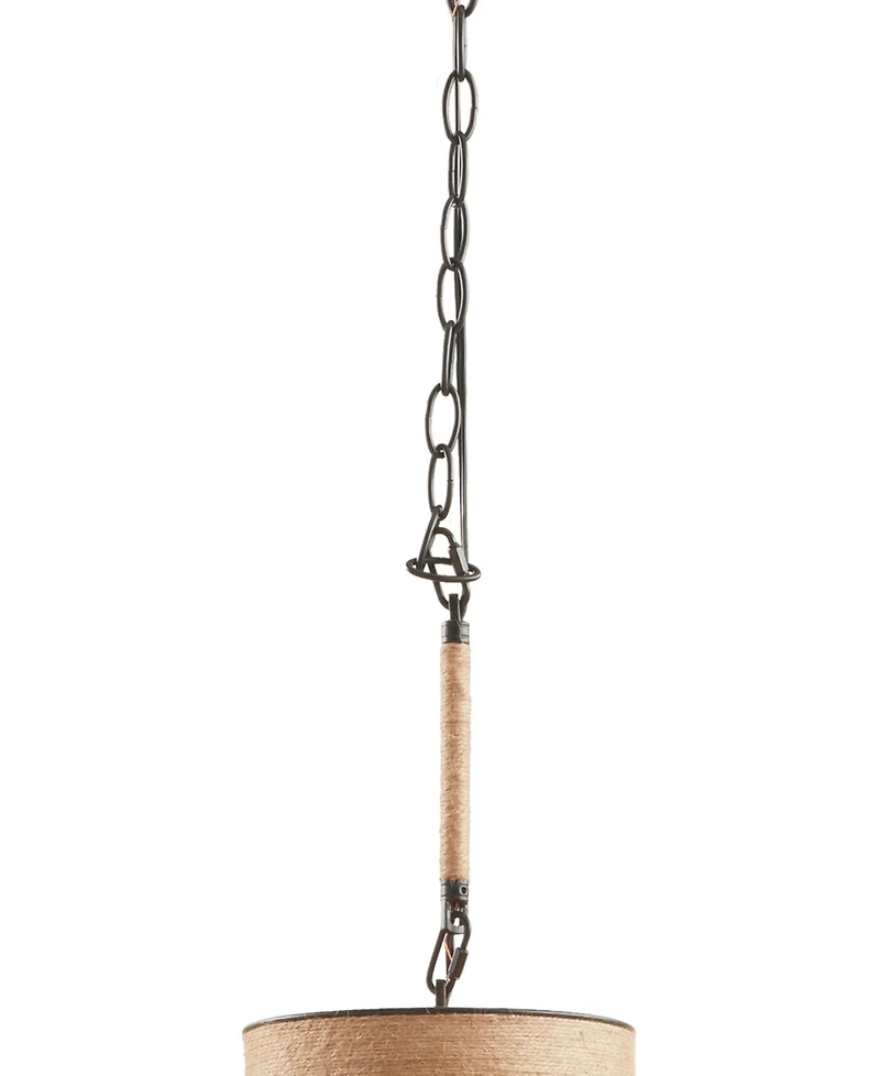 Ink+Ivy Orion Natural Rope and Metal Mesh Cylinder Pendant Lamp