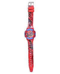 Accutime Kids Marvel Spiderman Red Silicone Strap Watch and Flashlight 39mm Set
