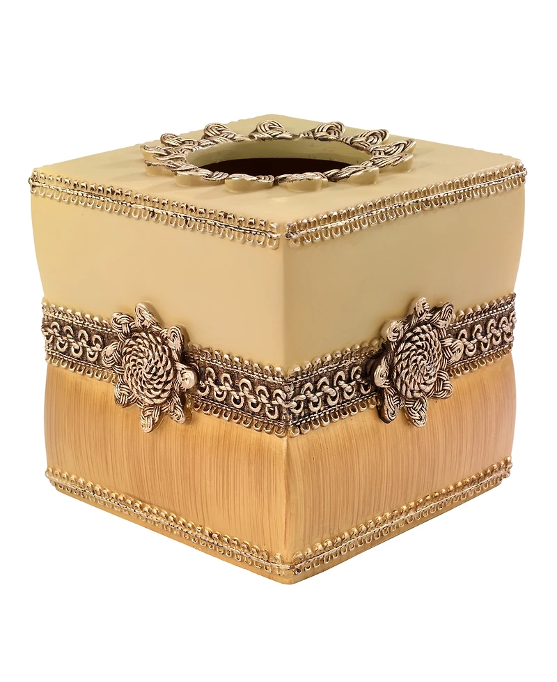 Avanti Braided Medallion Colorblocked Tissue Box Cover