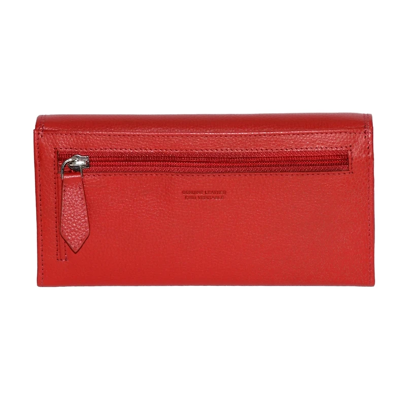 Club Rochelier Ladies Leather Clutch Wallet with Checkbook and Gusset