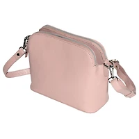 Ladies Leather Double Zipper Crossbody Bag