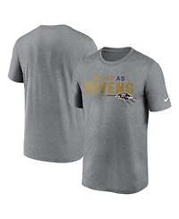 Men's Nike Heather Gray Baltimore Ravens Legend Team Shoutout Performance T-shirt