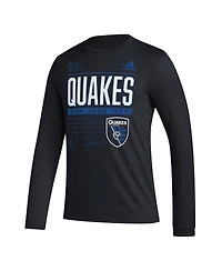 Men's adidas Black San Jose Earthquakes Club Dna Long Sleeve T-shirt