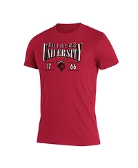Men's adidas Scarlet Rutgers Knights Along The Shadow Tri-Blend T-shirt