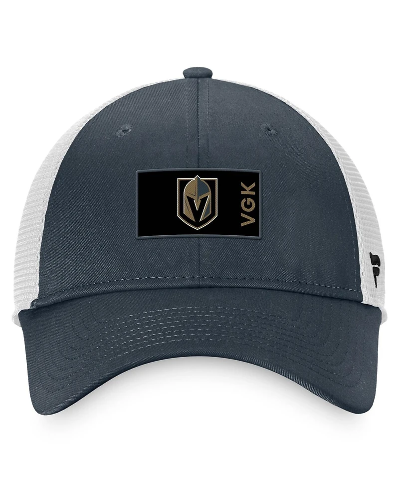 Men's Fanatics Charcoal, White Vegas Golden Knights Authentic Pro Rink Trucker Snapback Hat