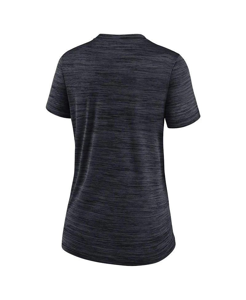 Women's Nike Black Minnesota Twins Authentic Collection Velocity Practice Performance V-Neck T-shirt