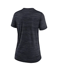Women's Nike Black Minnesota Twins Authentic Collection Velocity Practice Performance V-Neck T-shirt