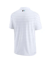 Men's Nike White Miami Marlins Authentic Collection Victory Striped Performance Polo Shirt