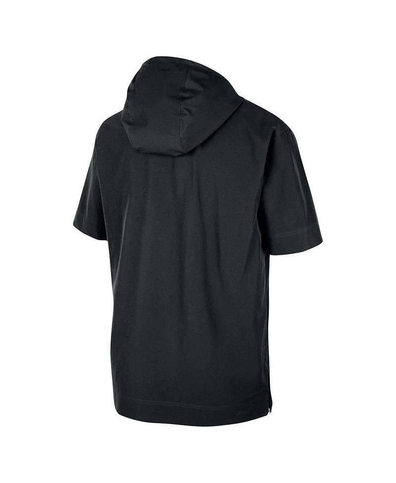 Men's Nike Black Iowa Hawkeyes Coaches Quarter-Zip Short Sleeve Jacket