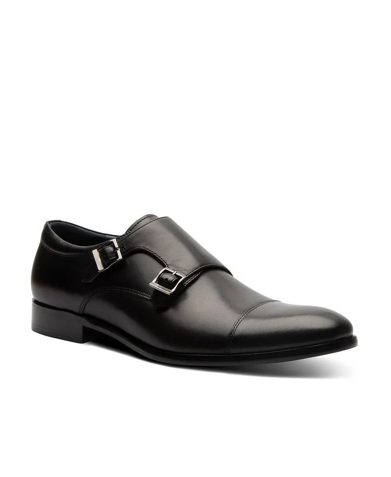 Blake McKay Men's Miles Dress Slip-On Cap Toe Double Monk Strap Loafer