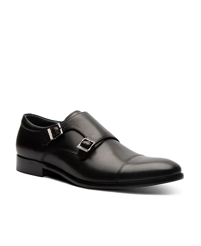 Blake McKay Men's Miles Dress Slip-On Cap Toe Double Monk Strap Loafer