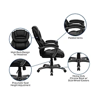 Emma+Oliver High Back Executive Swivel Ergonomic Office Chair With Accent Layered Seat/Back