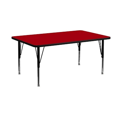 Emma+Oliver 30X72 Rectangle Laminate Adjustable Preschool Activity Table