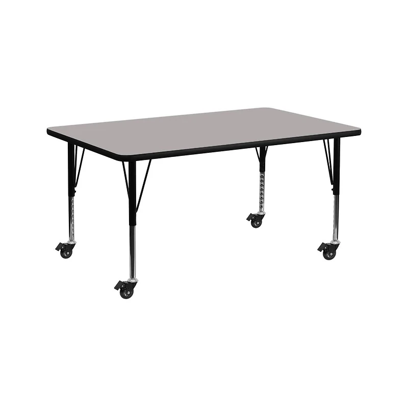Emma+Oliver Mobile 24X60 Rectangle Hp Laminate Preschool Activity Table