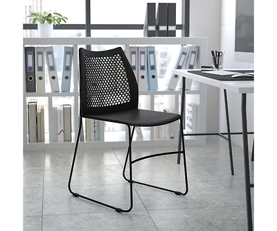 Home And Office Sled Base Stack Chair With Air-Vent Back - Guest