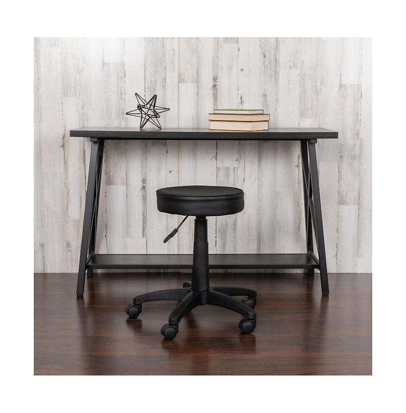 Emma+Oliver Adjustable Doctors Stool On Wheels With Ergonomic Molded Seat