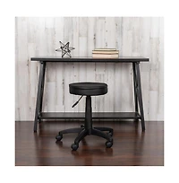 Emma+Oliver Adjustable Doctors Stool On Wheels With Ergonomic Molded Seat