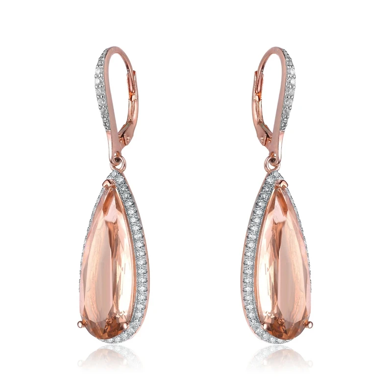 Elegant Teardrop Shaped Earrings with A Cubic Zirconia Middle Stone
