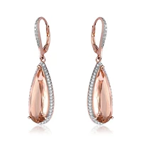 Elegant Teardrop Shaped Earrings with A Cubic Zirconia Middle Stone